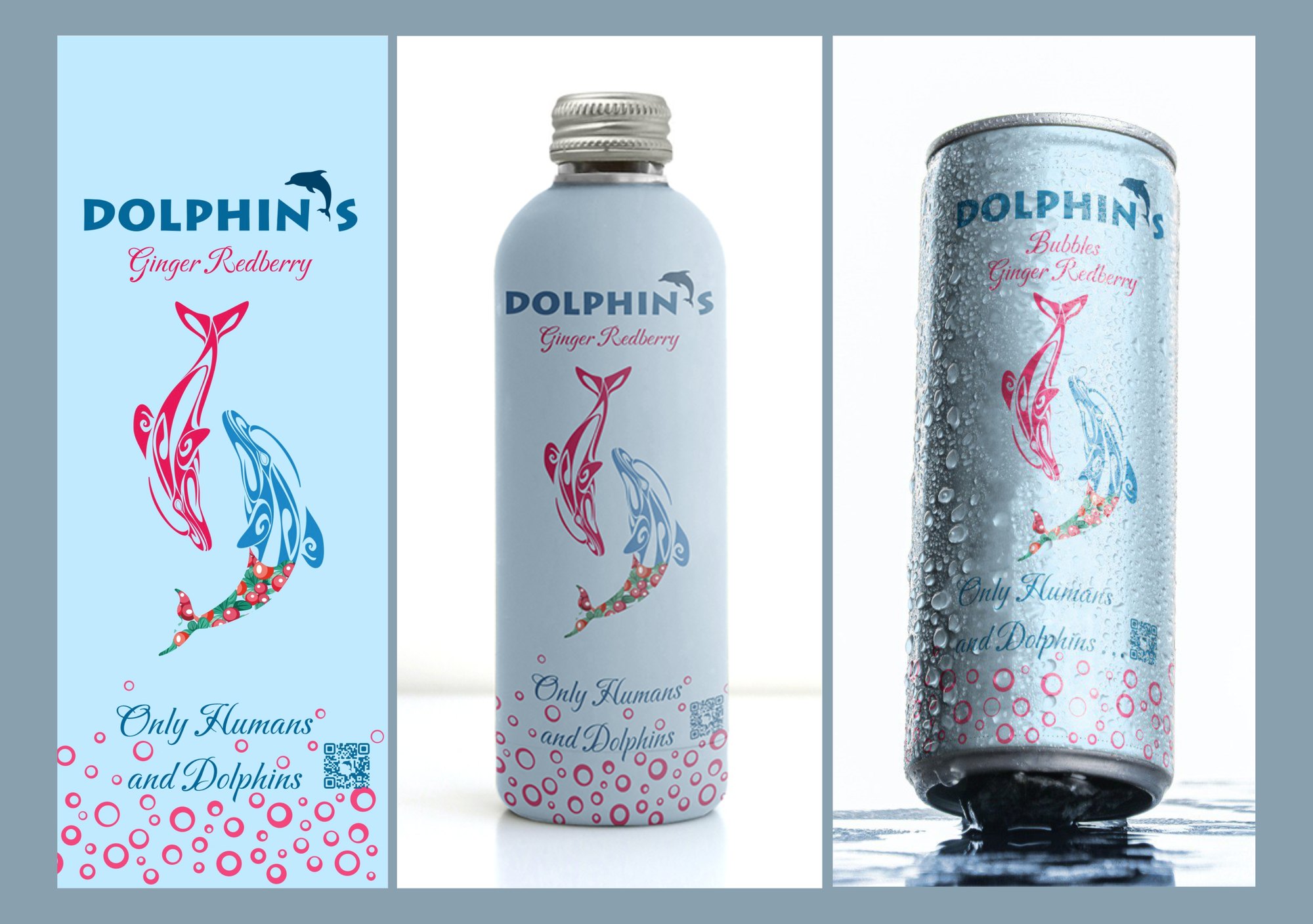 Этикетка коктейльного тоника Dolphin's
